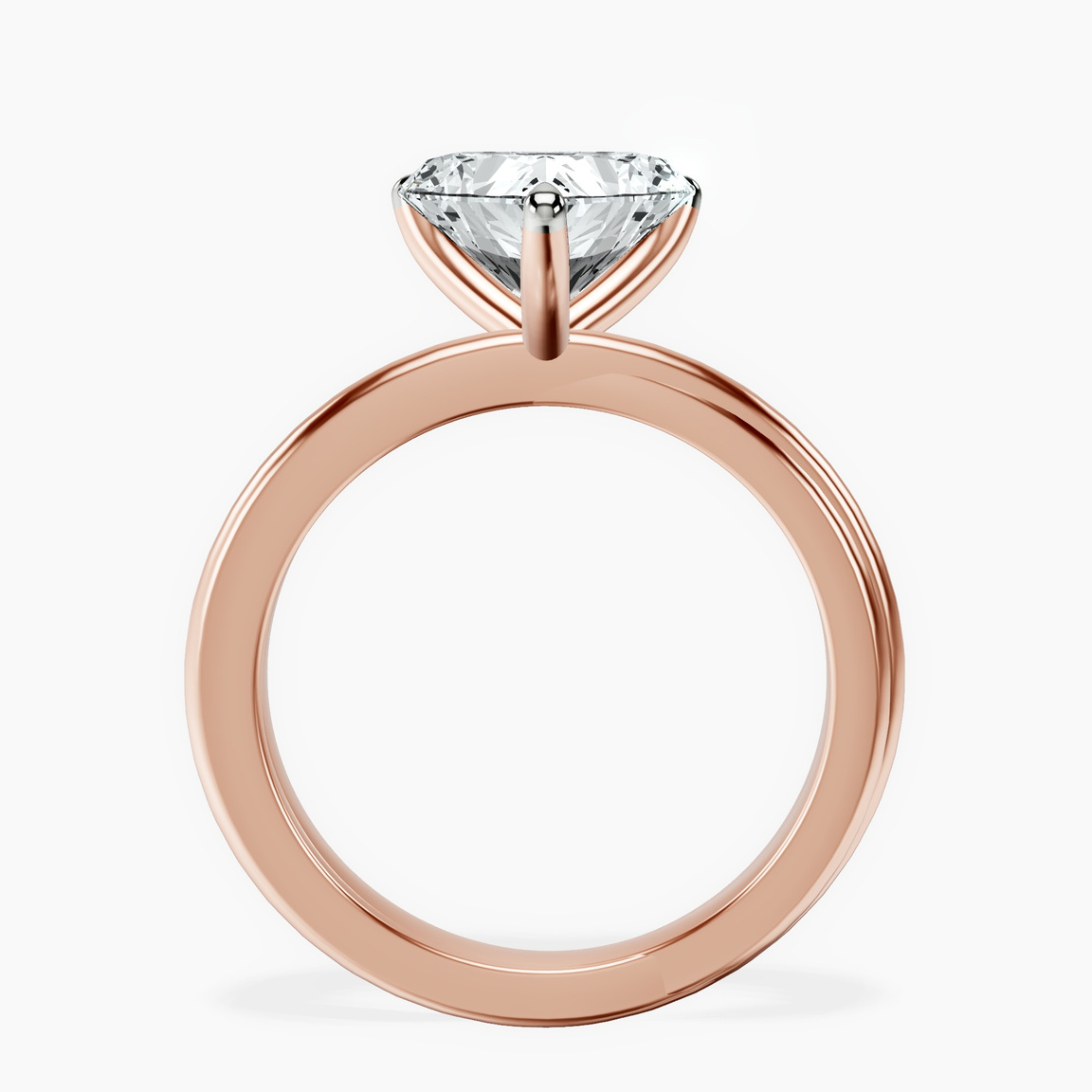 10kt Rose Gold Juniper Crossover Solitaire Lab Diamond Ring side right image one