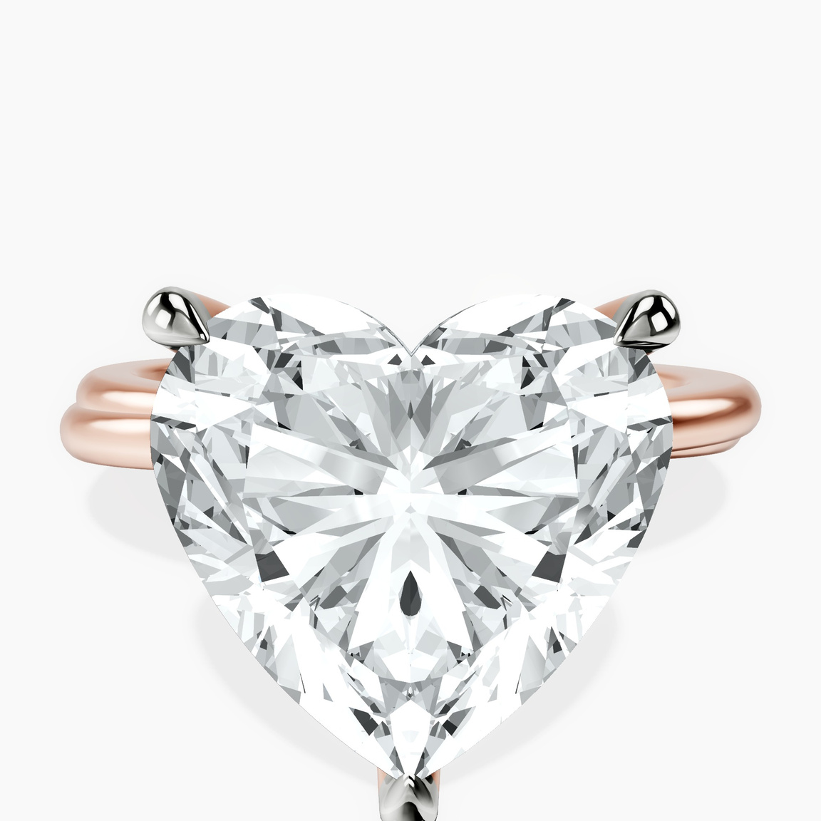 10kt Rose Gold Juniper Crossover Solitaire Lab Diamond Ring front image