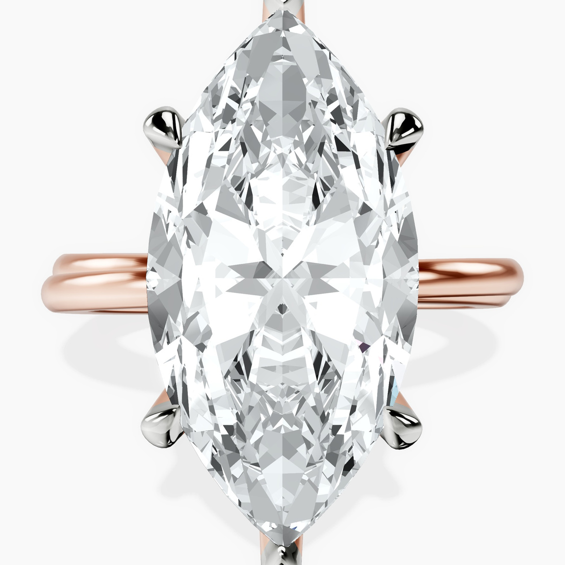 14kt Rose Gold Juniper Crossover Solitaire Lab Diamond Ring front image