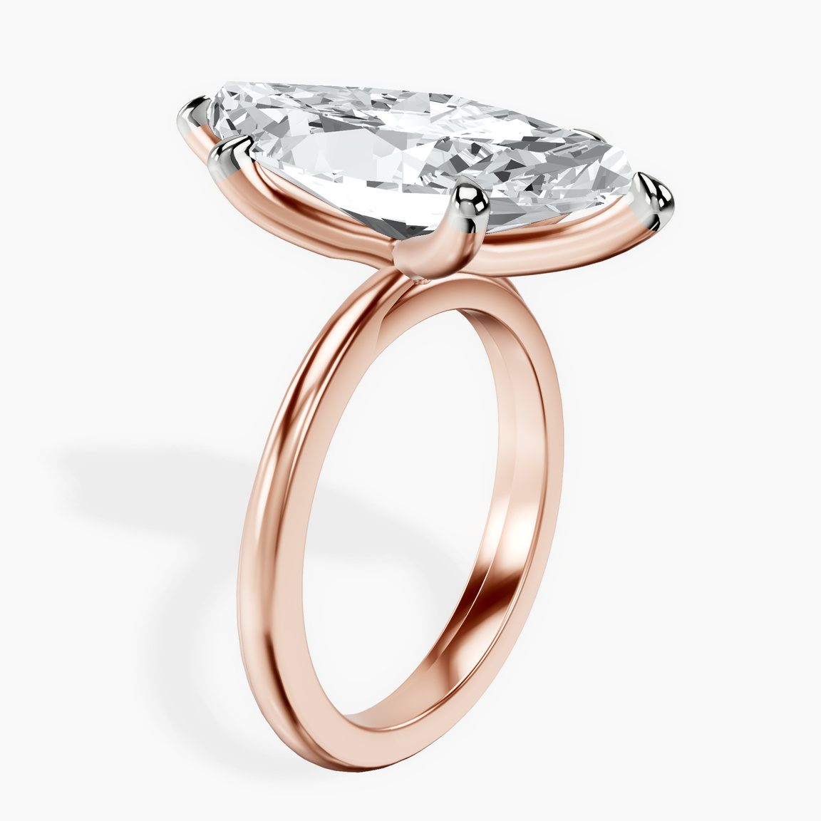 14kt Rose Gold Juniper Crossover Solitaire Lab Diamond Ring standing product image one