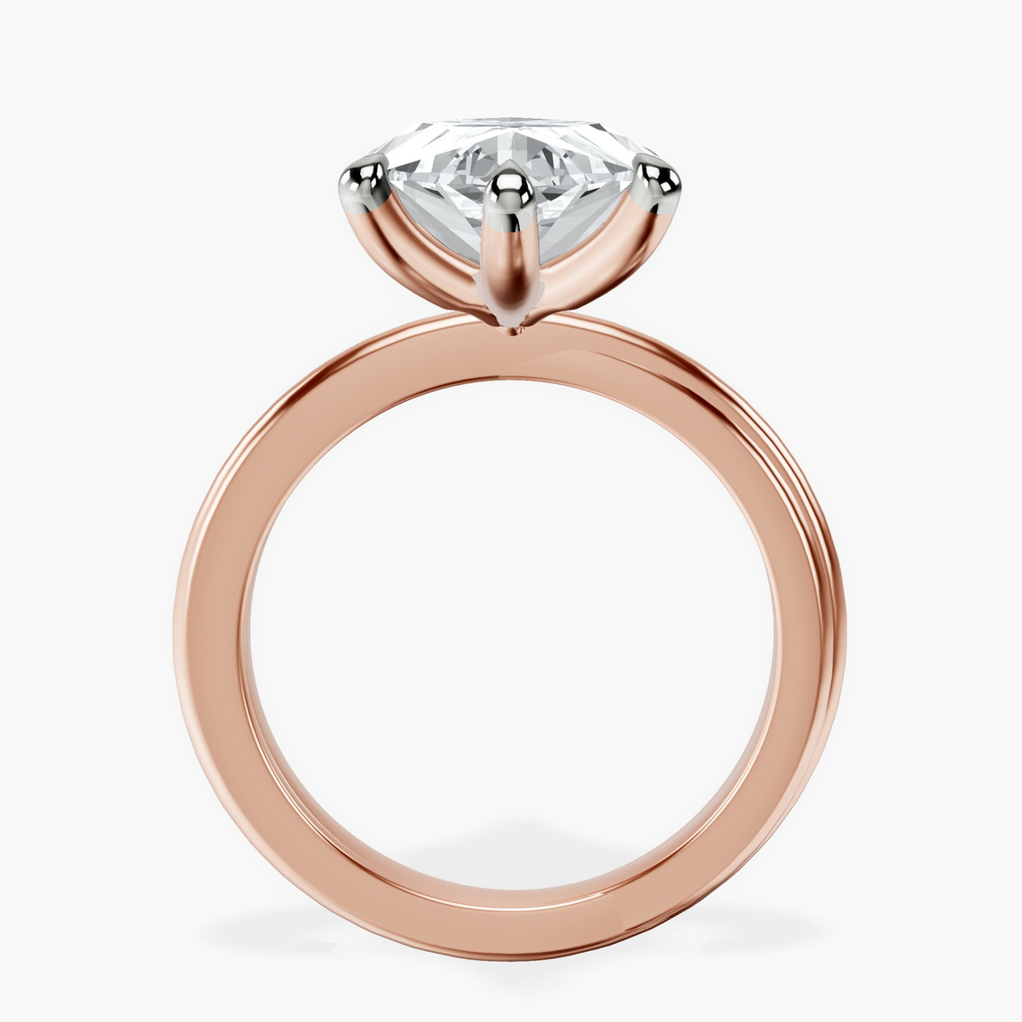 14kt Rose Gold Juniper Crossover Solitaire Lab Diamond Ring side right image one