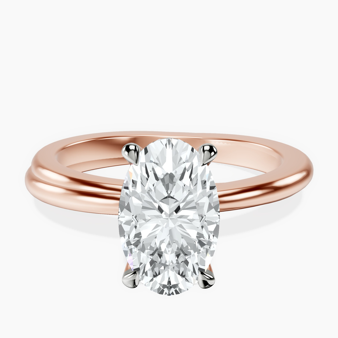 9ct Rose Gold Juniper Crossover Solitaire Lab Diamond Ring front image