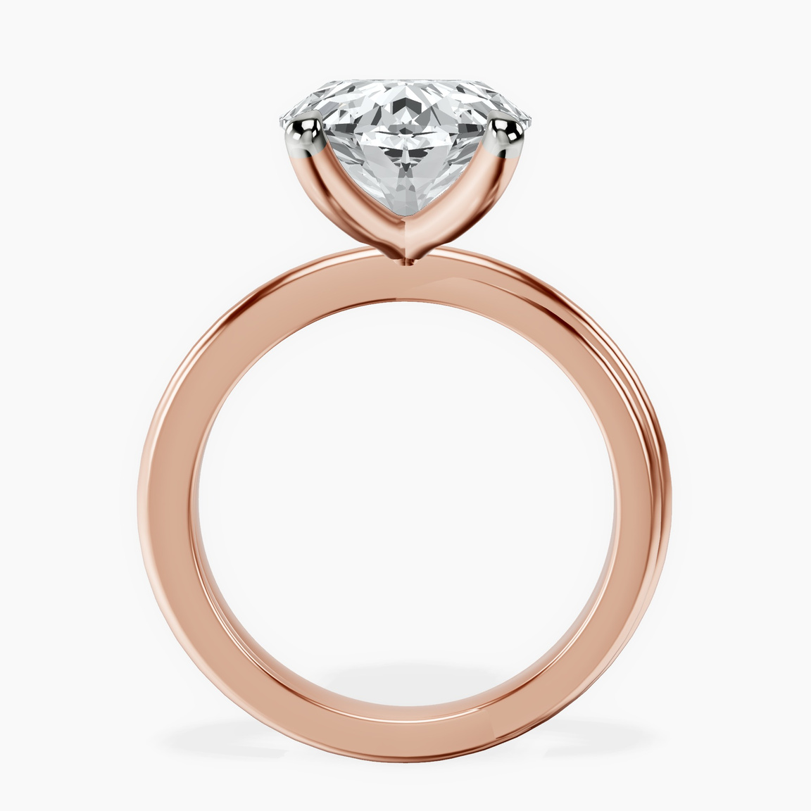 10kt Rose Gold Juniper Crossover Solitaire Lab Diamond Ring side right image one