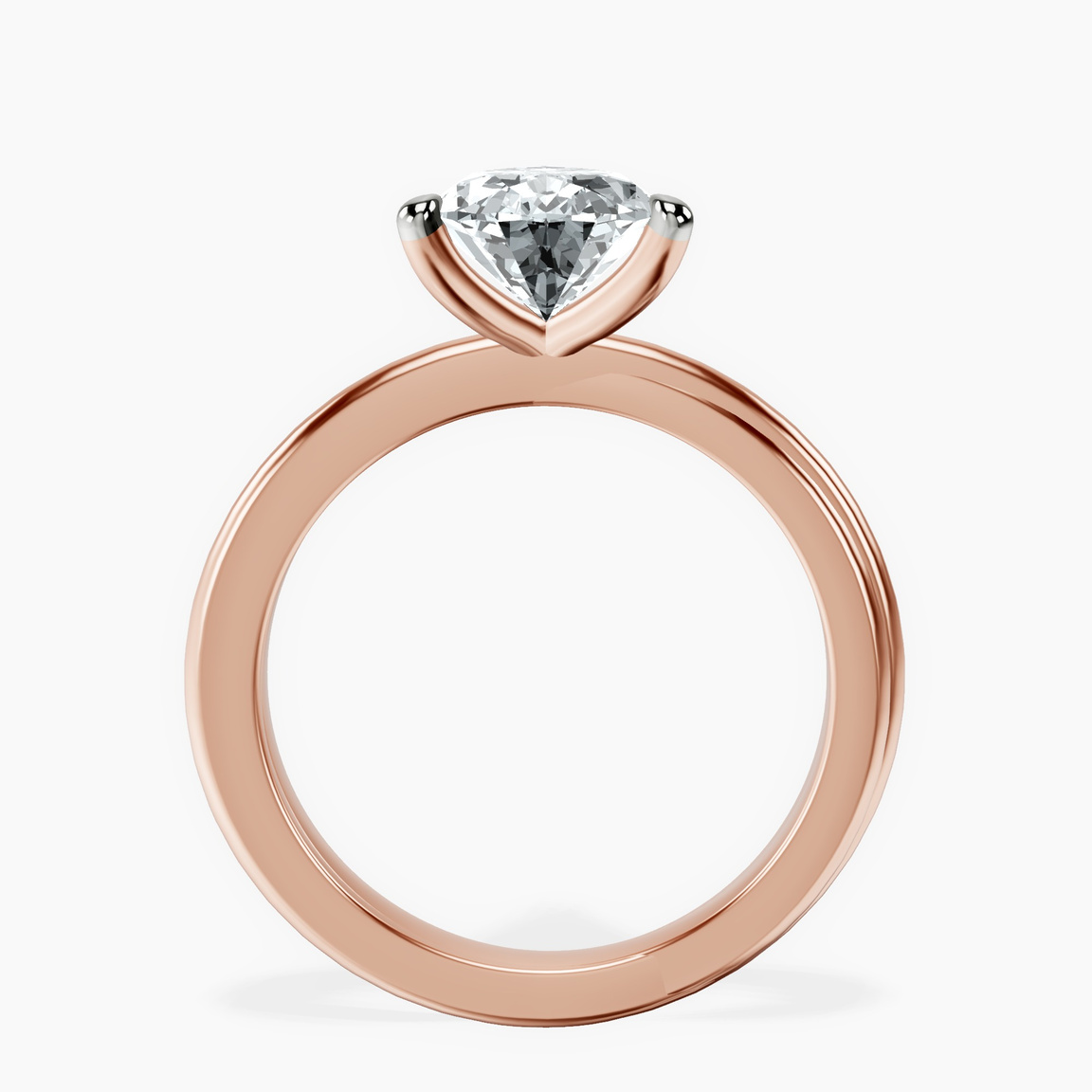 10kt Rose Gold Juniper Crossover Solitaire Lab Diamond Ring side right image one