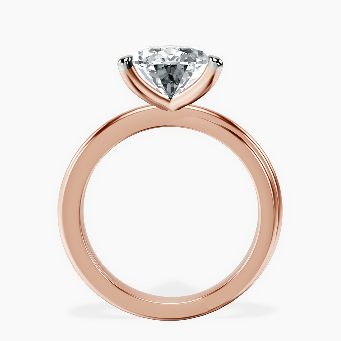 10kt Rose Gold Juniper Crossover Solitaire Lab Diamond Ring side right image one