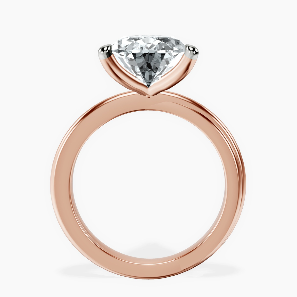 14kt Rose Gold Juniper Crossover Solitaire Lab Diamond Ring side right image one