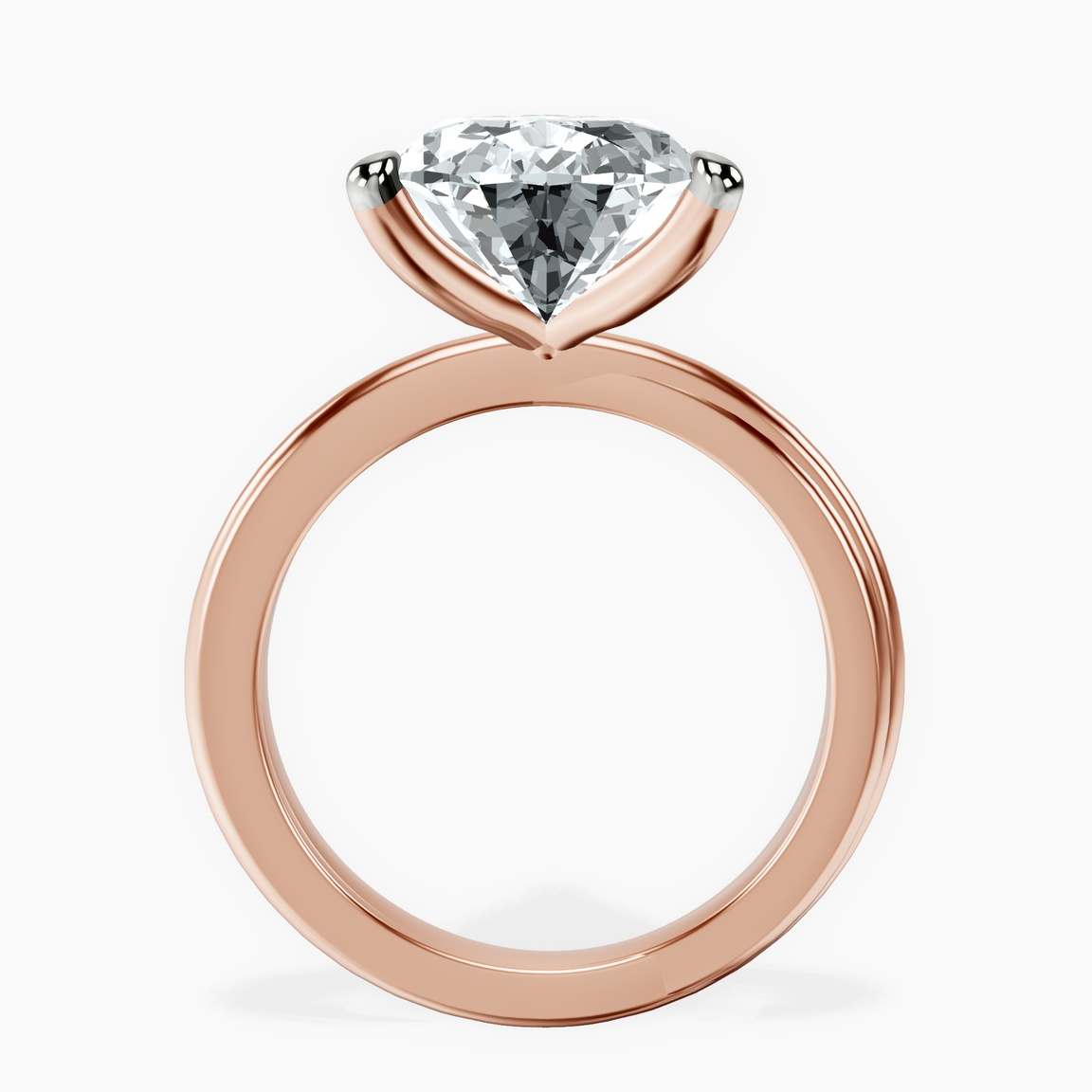 14kt Rose Gold Juniper Crossover Solitaire Lab Diamond Ring side right image one