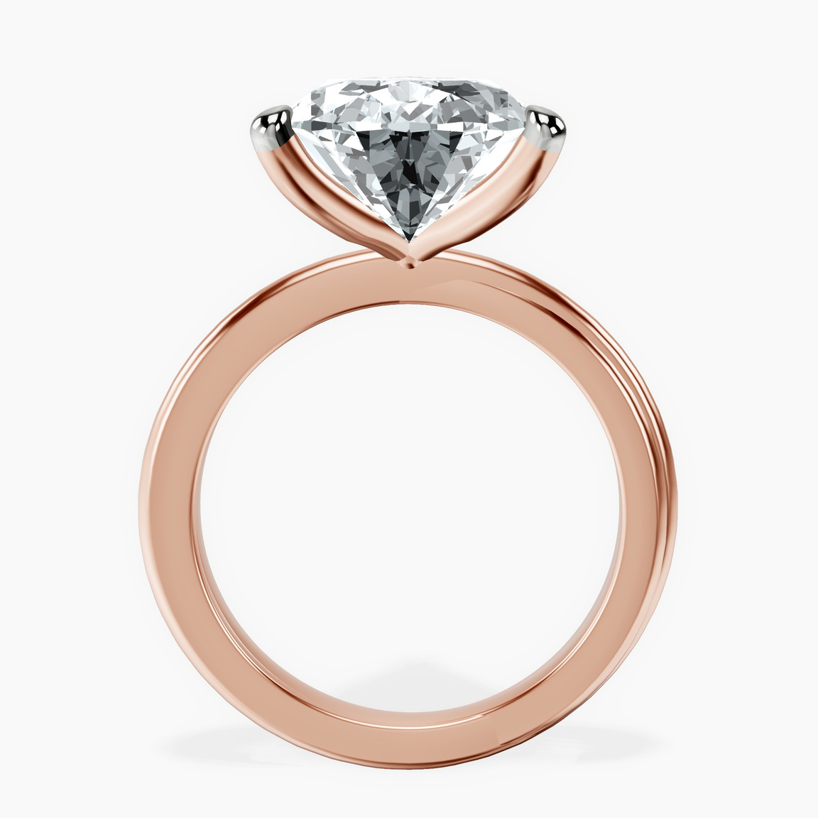 10kt Rose Gold Juniper Crossover Solitaire Lab Diamond Ring side right image one