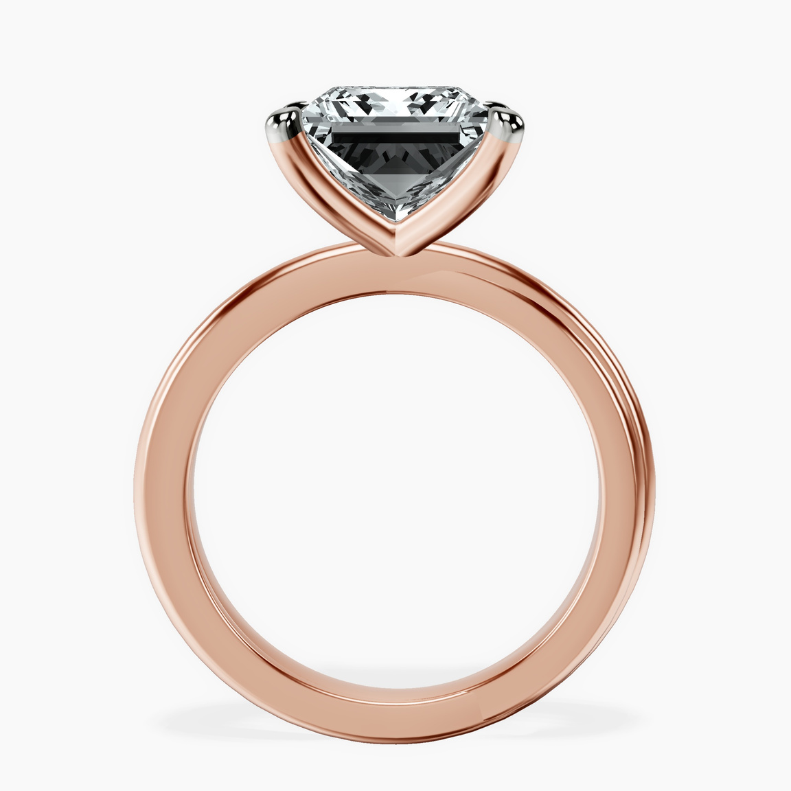 10kt Rose Gold Juniper Crossover Solitaire Lab Diamond Ring side right image one