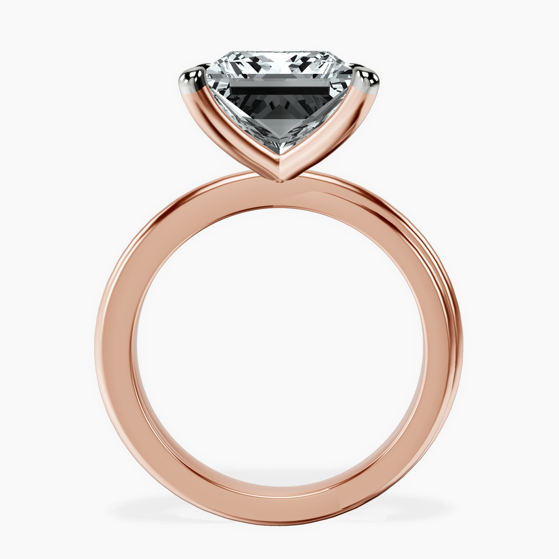 14kt Rose Gold Juniper Crossover Solitaire Lab Diamond Ring side right image one