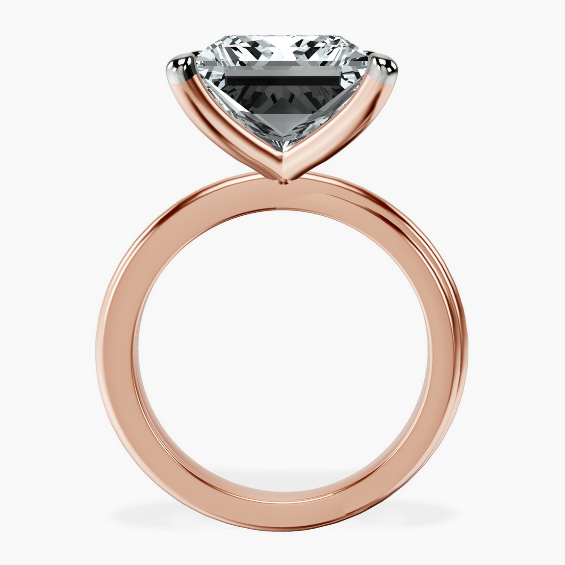 10kt Rose Gold Juniper Crossover Solitaire Lab Diamond Ring side right image one