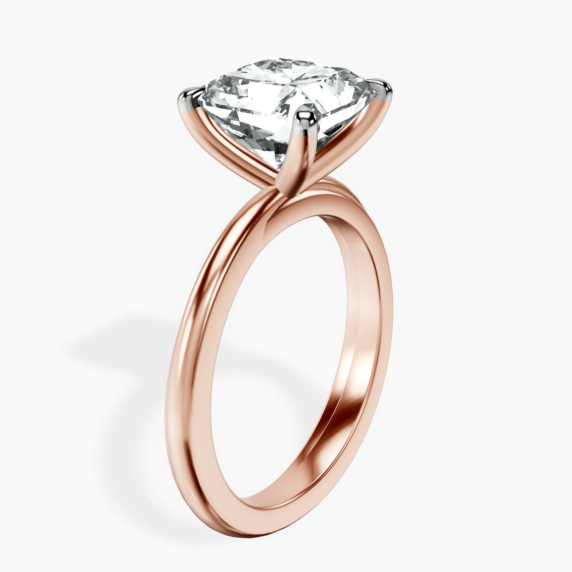 10kt Rose Gold Juniper Crossover Solitaire Lab Diamond Ring standing product image one