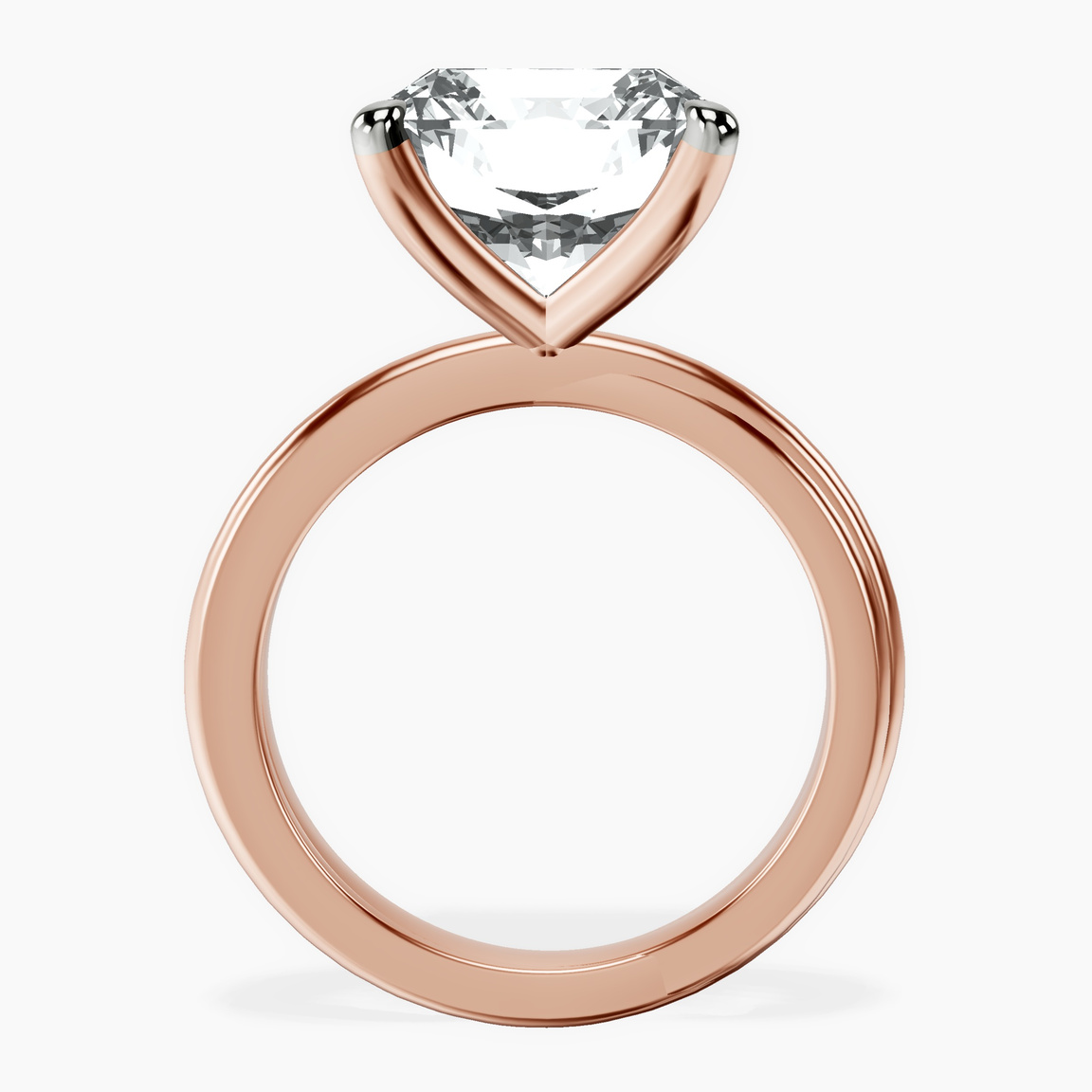 10kt Rose Gold Juniper Crossover Solitaire Lab Diamond Ring side right image one