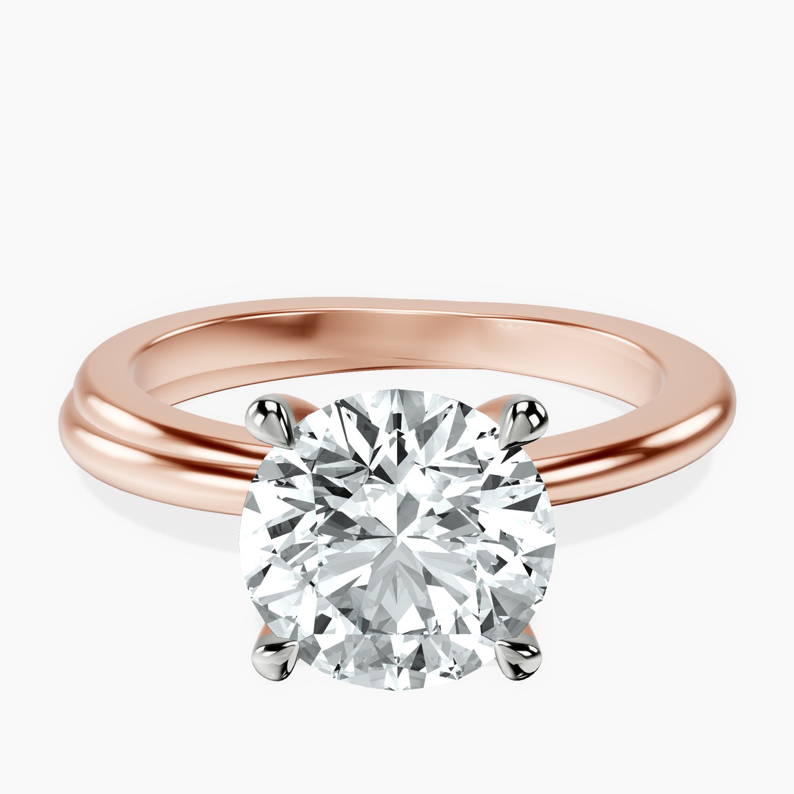 10kt Rose Gold Juniper Crossover Solitaire Lab Diamond Ring front image
