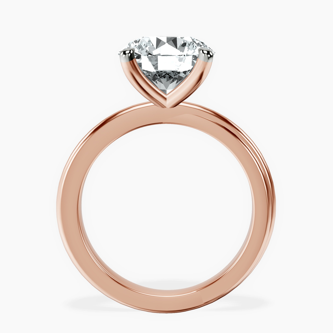 10kt Rose Gold Juniper Crossover Solitaire Lab Diamond Ring side right image one