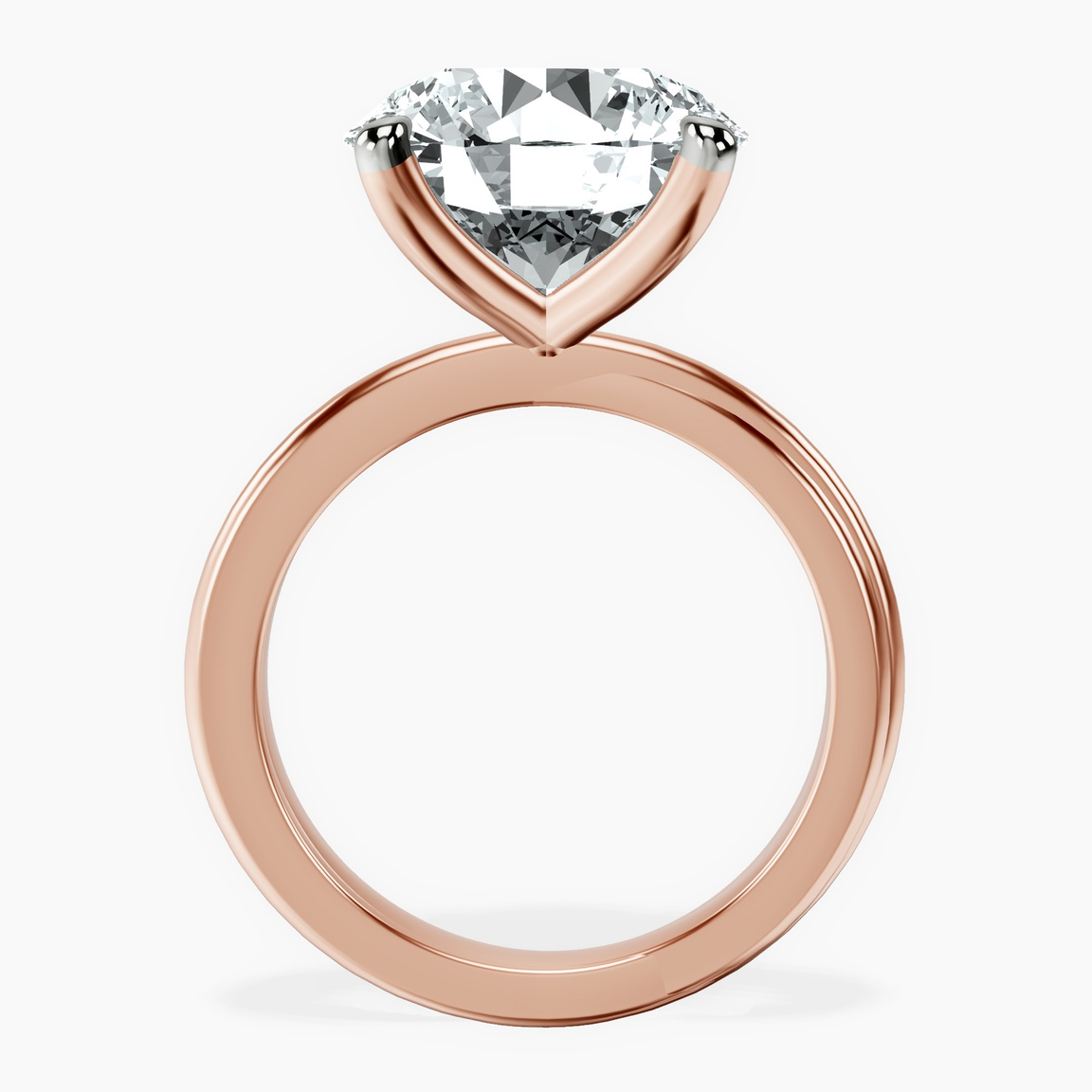 10kt Rose Gold Juniper Crossover Solitaire Lab Diamond Ring side right image one