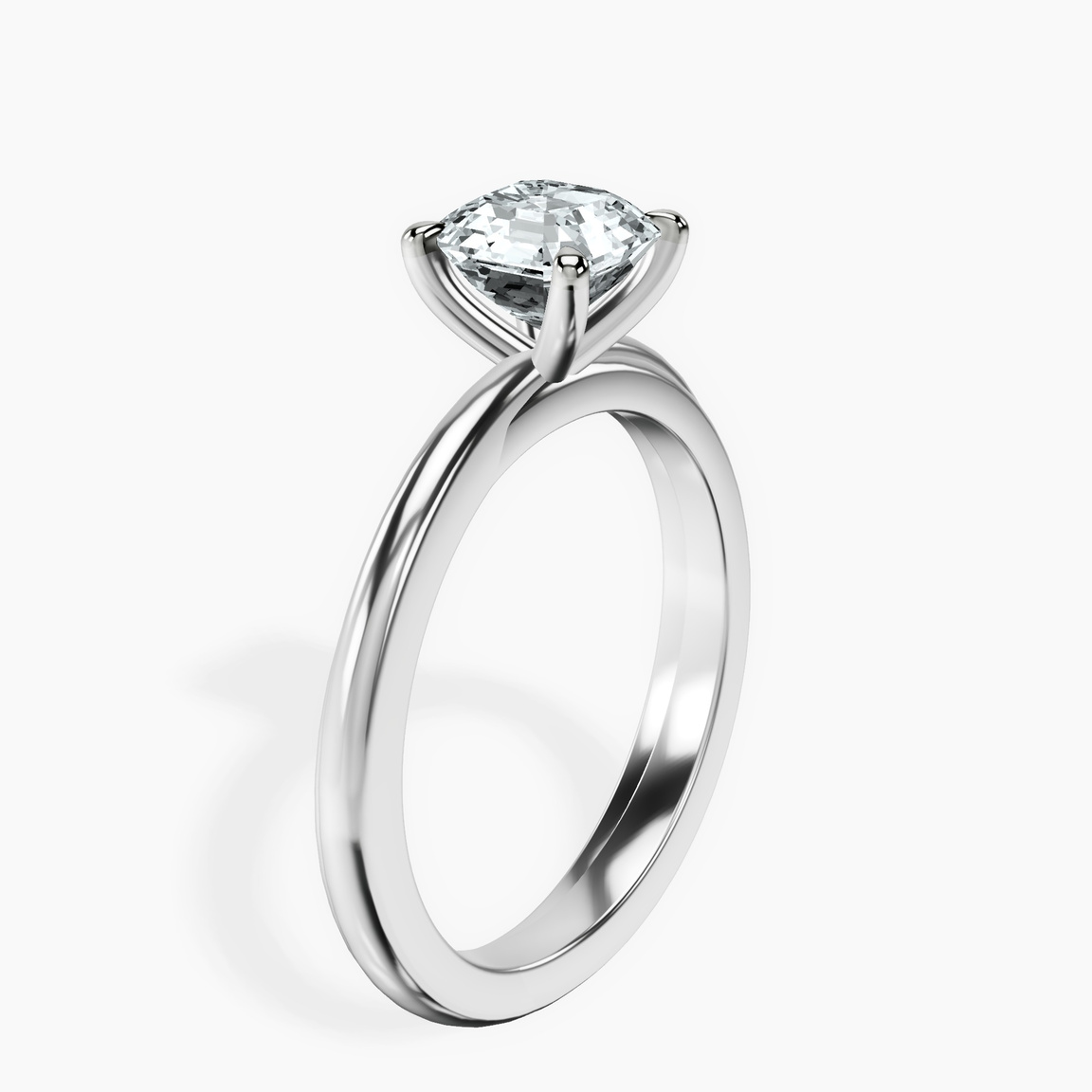 10kt White Gold Juniper Crossover Solitaire Lab Diamond Ring standing product image one