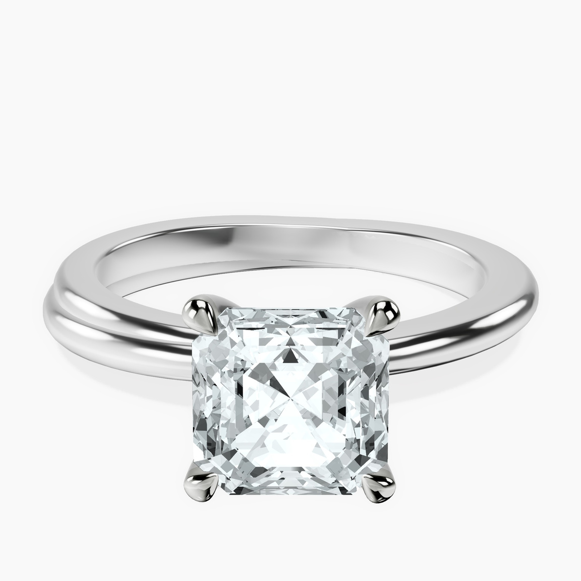 10kt White Gold Juniper Crossover Solitaire Lab Diamond Ring front image