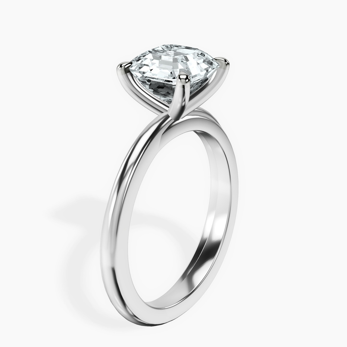 10kt White Gold Juniper Crossover Solitaire Lab Diamond Ring standing product image one