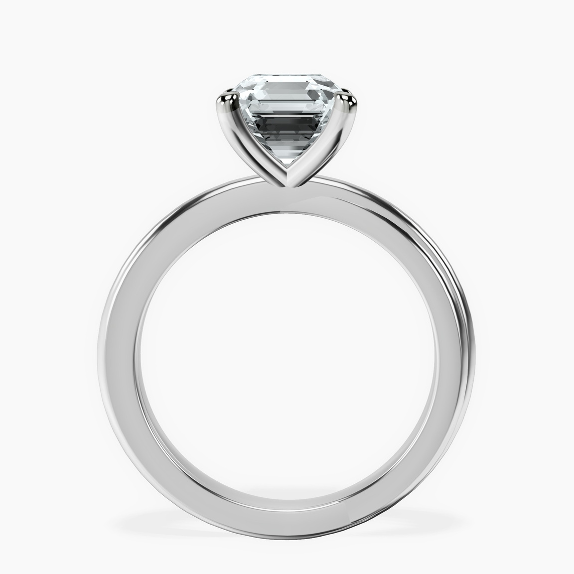 10kt White Gold Juniper Crossover Solitaire Lab Diamond Ring side right image one