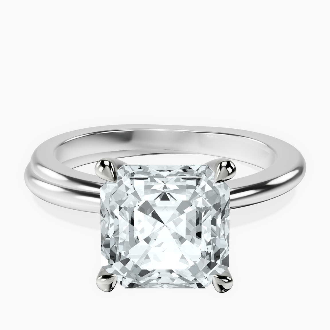 10kt White Gold Juniper Crossover Solitaire Lab Diamond Ring front image