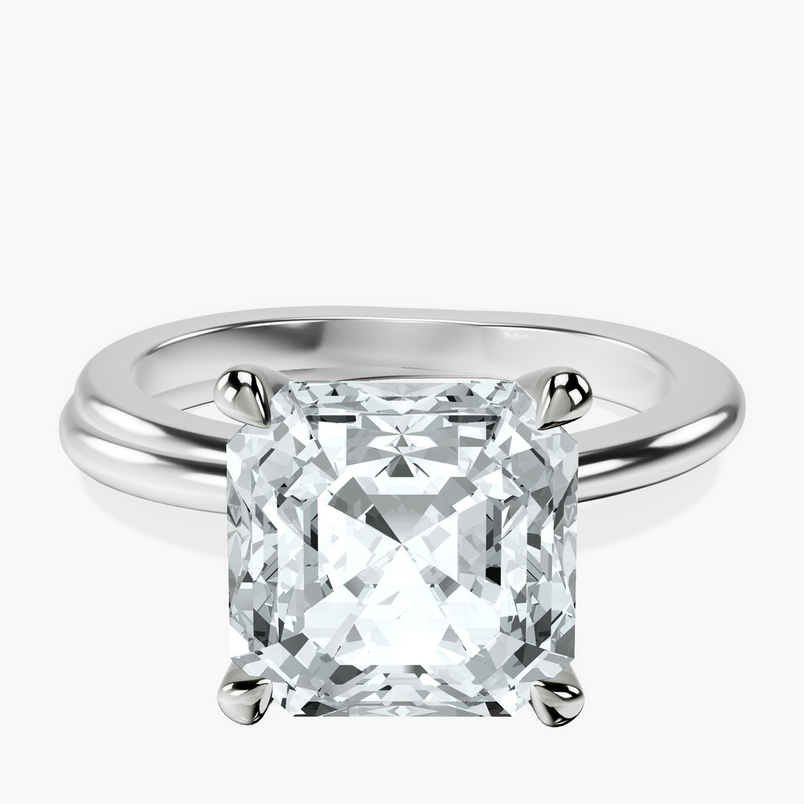 10kt White Gold Juniper Crossover Solitaire Lab Diamond Ring front image