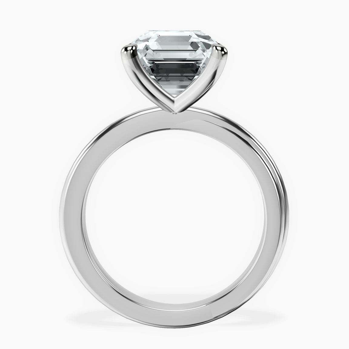 10kt White Gold Juniper Crossover Solitaire Lab Diamond Ring side right image one