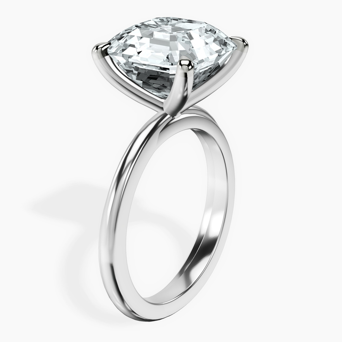 10kt White Gold Juniper Crossover Solitaire Lab Diamond Ring standing product image one