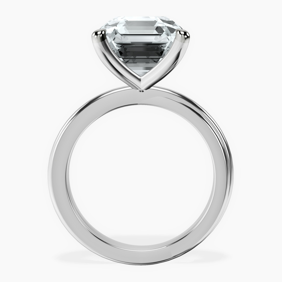 10kt White Gold Juniper Crossover Solitaire Lab Diamond Ring side right image one