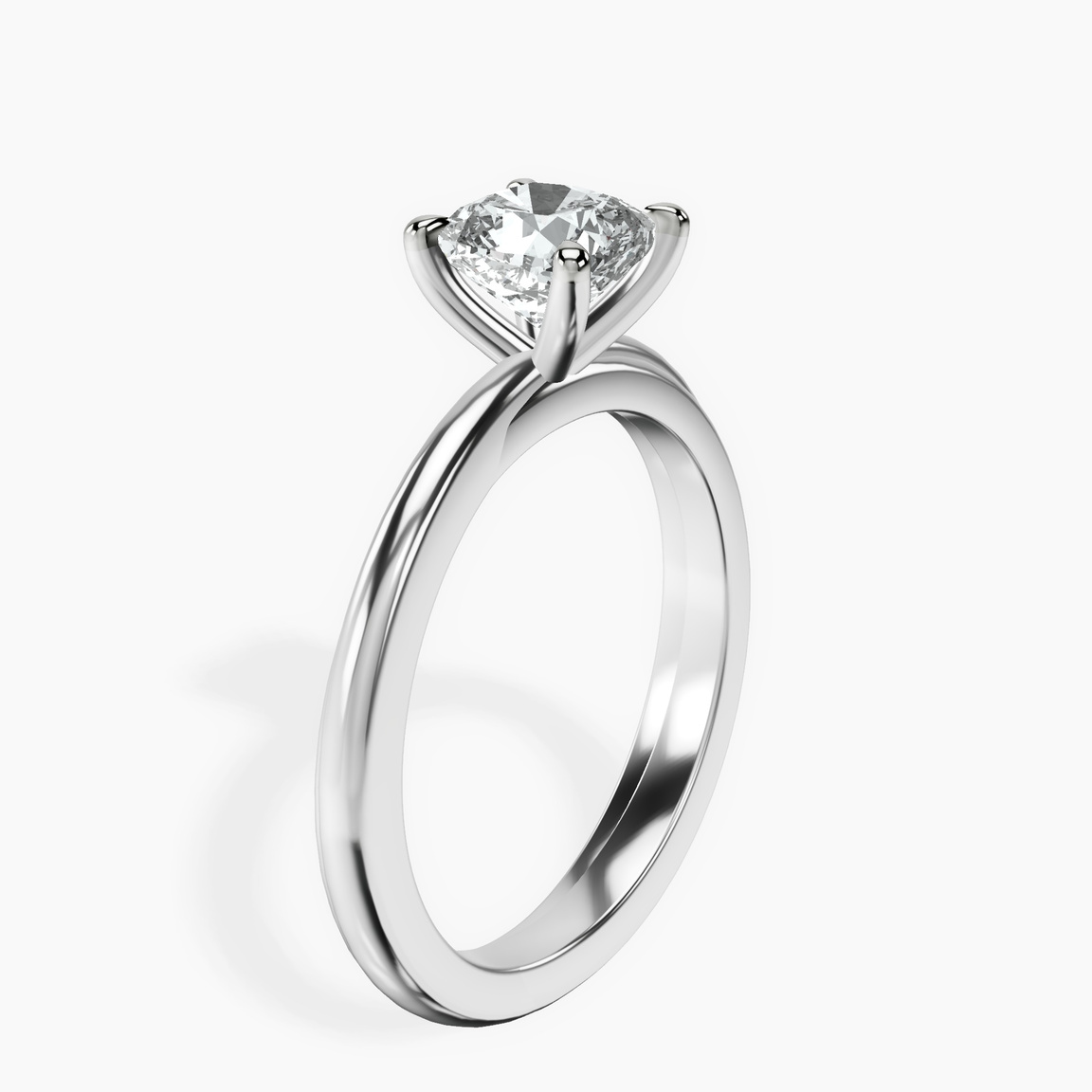 10kt White Gold Juniper Crossover Solitaire Lab Diamond Ring standing product image one