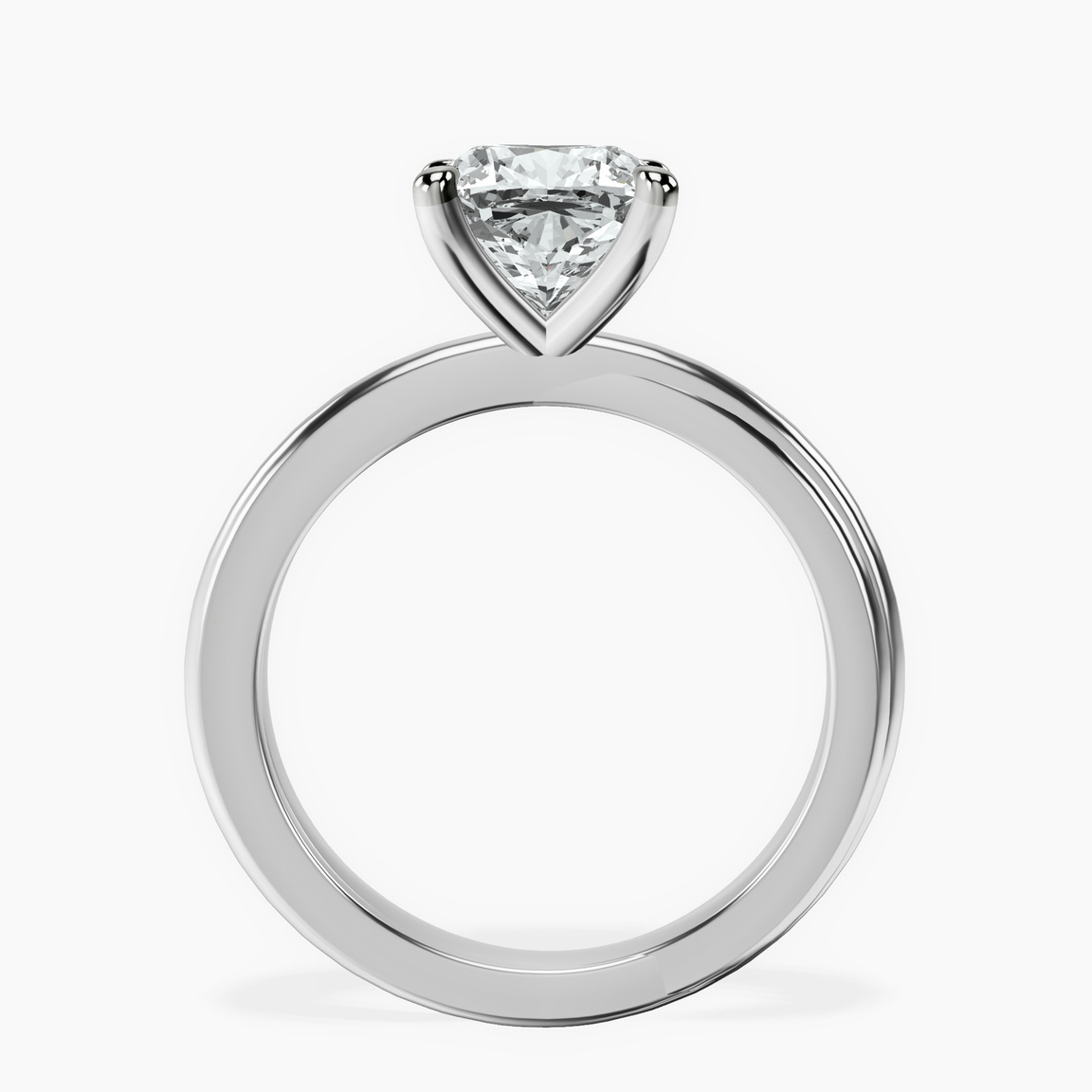 10kt White Gold Juniper Crossover Solitaire Lab Diamond Ring side right image one