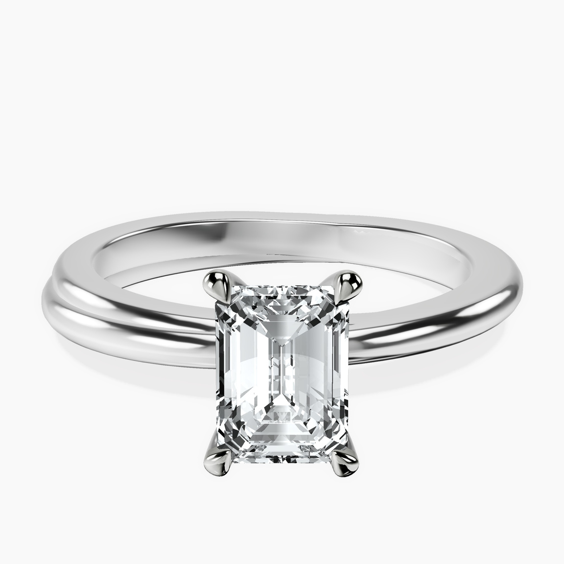 10kt White Gold Juniper Crossover Solitaire Lab Diamond Ring front image
