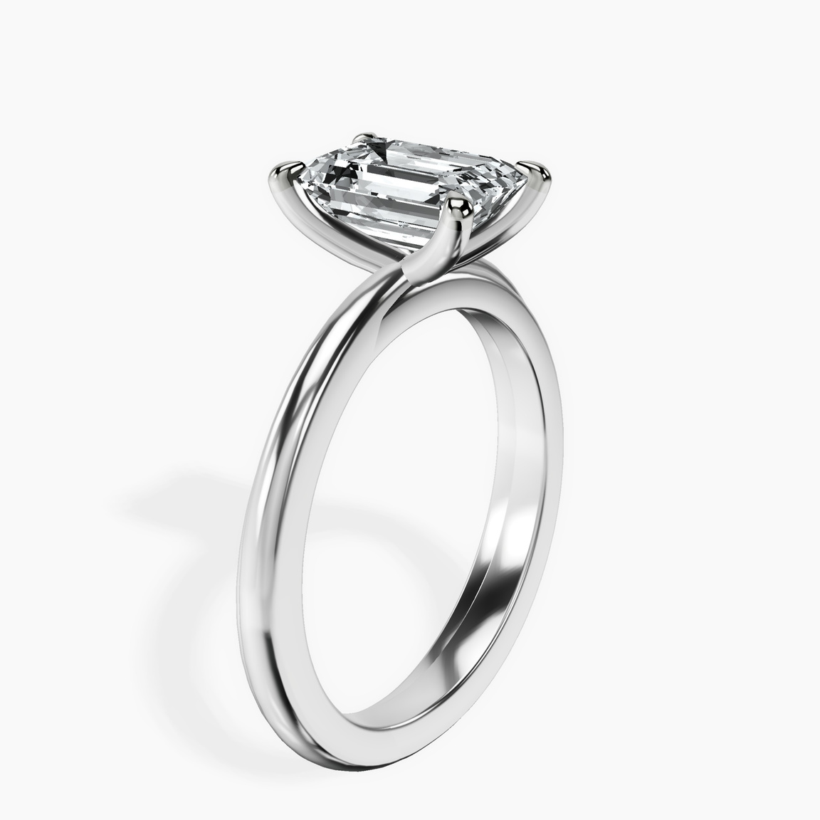 9ct White Gold Juniper Crossover Solitaire Lab Diamond Ring standing product image one