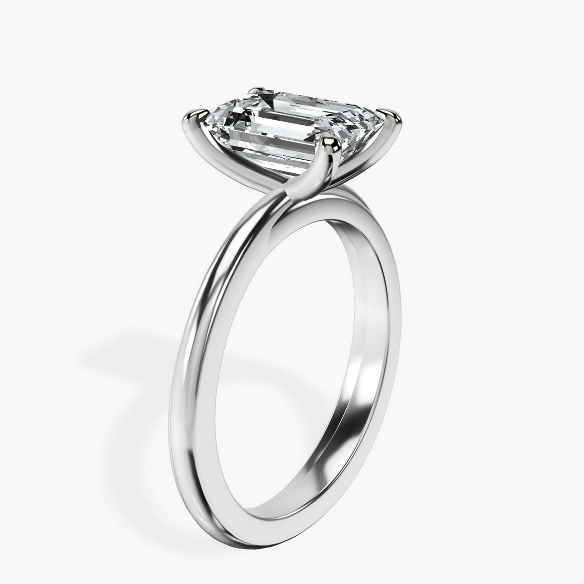 10kt White Gold Juniper Crossover Solitaire Lab Diamond Ring standing product image one