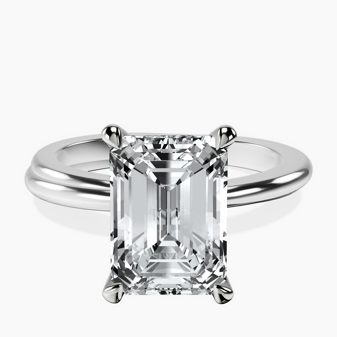 10kt White Gold Juniper Crossover Solitaire Lab Diamond Ring front image