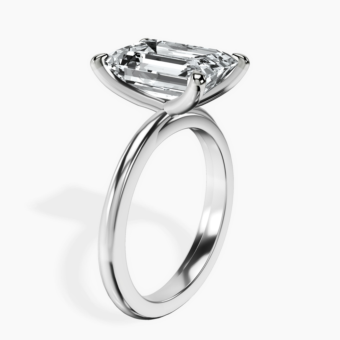 10kt White Gold Juniper Crossover Solitaire Lab Diamond Ring standing product image one