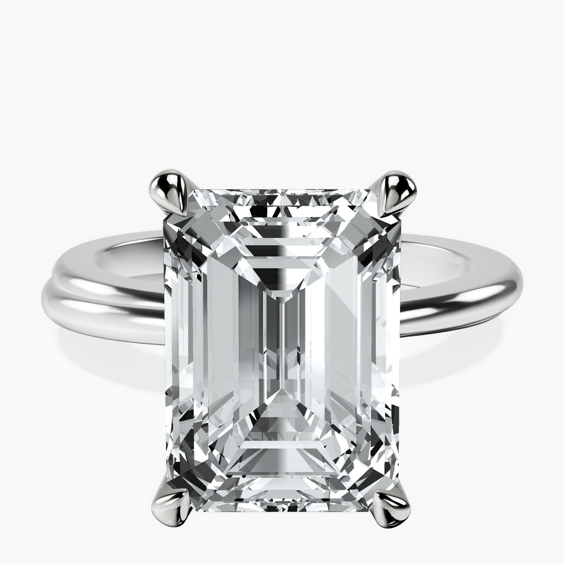 10kt White Gold Juniper Crossover Solitaire Lab Diamond Ring front image