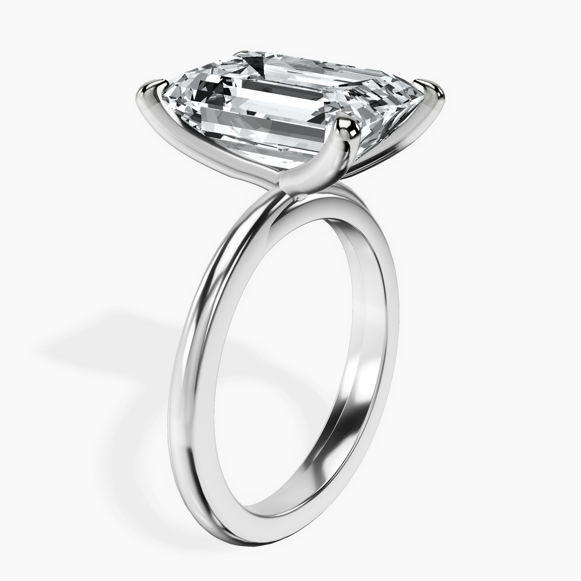 10kt White Gold Juniper Crossover Solitaire Lab Diamond Ring standing product image one