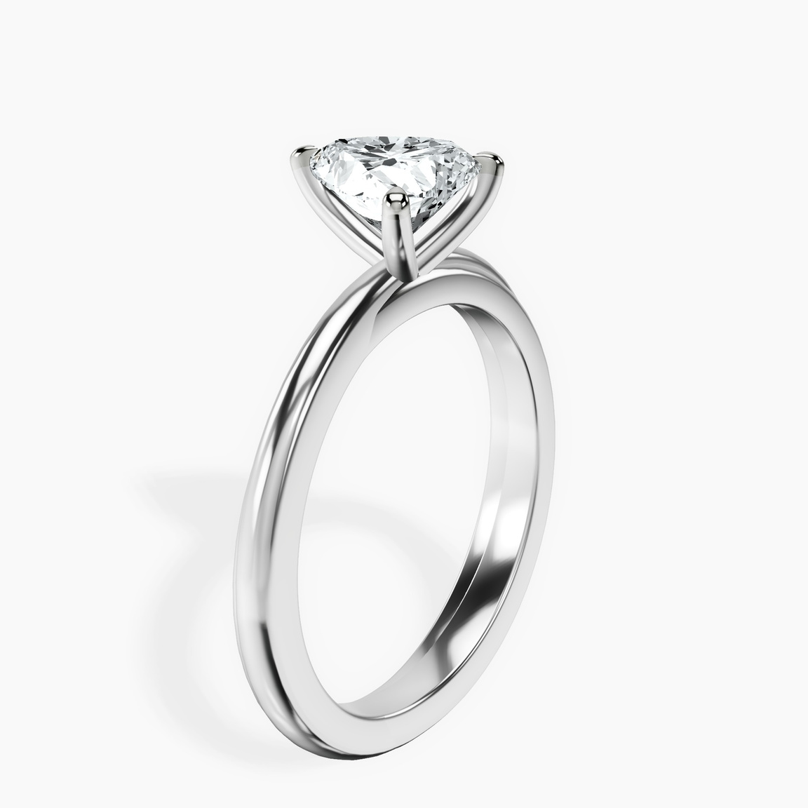 10kt White Gold Juniper Crossover Solitaire Lab Diamond Ring standing product image one