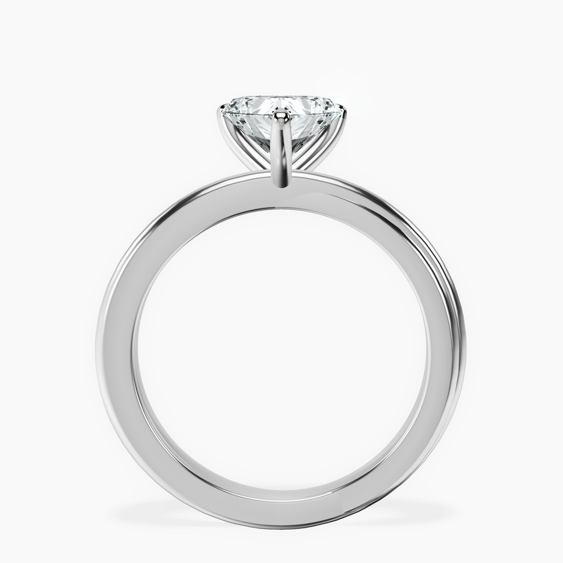 10kt White Gold Juniper Crossover Solitaire Lab Diamond Ring side right image one