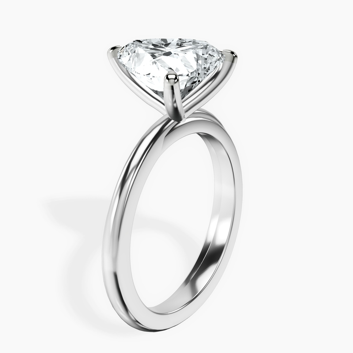 10kt White Gold Juniper Crossover Solitaire Lab Diamond Ring standing product image one