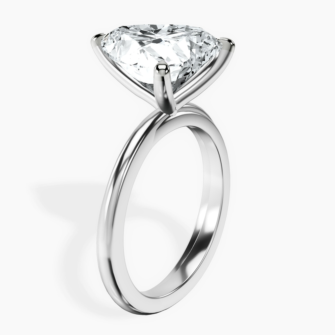 10kt White Gold Juniper Crossover Solitaire Lab Diamond Ring standing product image one