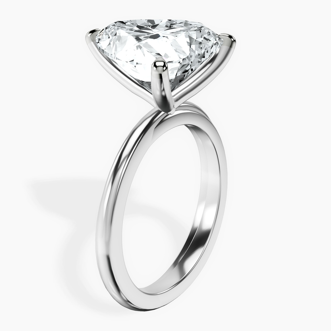 10kt White Gold Juniper Crossover Solitaire Lab Diamond Ring standing product image one