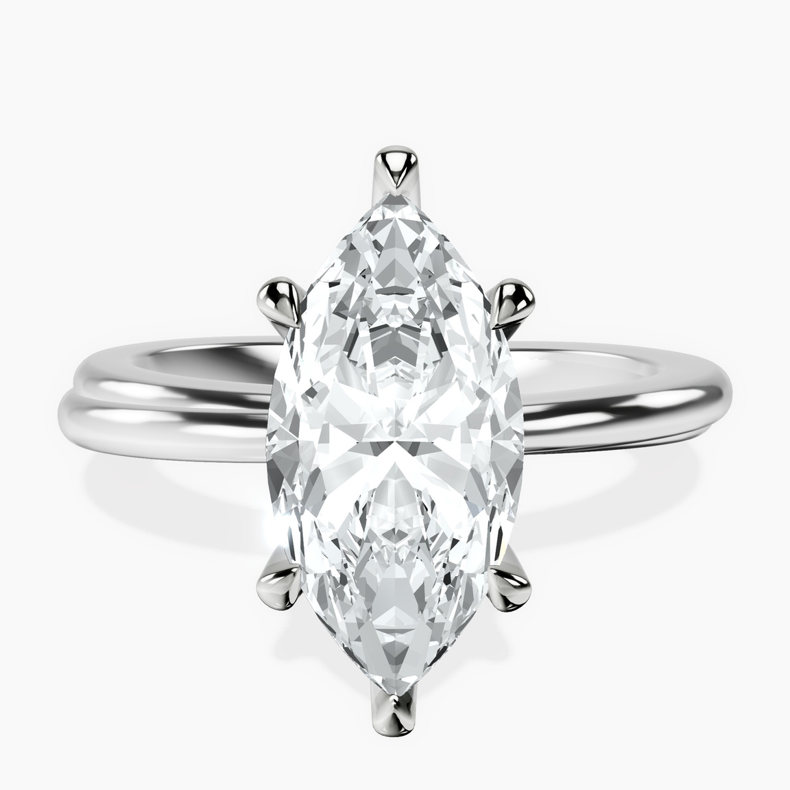 10kt White Gold Juniper Crossover Solitaire Lab Diamond Ring front image