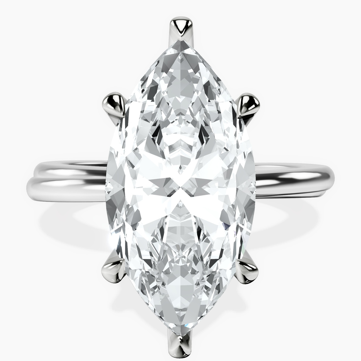 10kt White Gold Juniper Crossover Solitaire Lab Diamond Ring front image