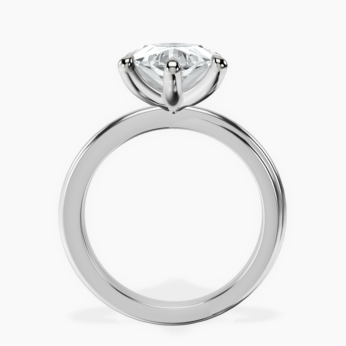 10kt White Gold Juniper Crossover Solitaire Lab Diamond Ring side right image one