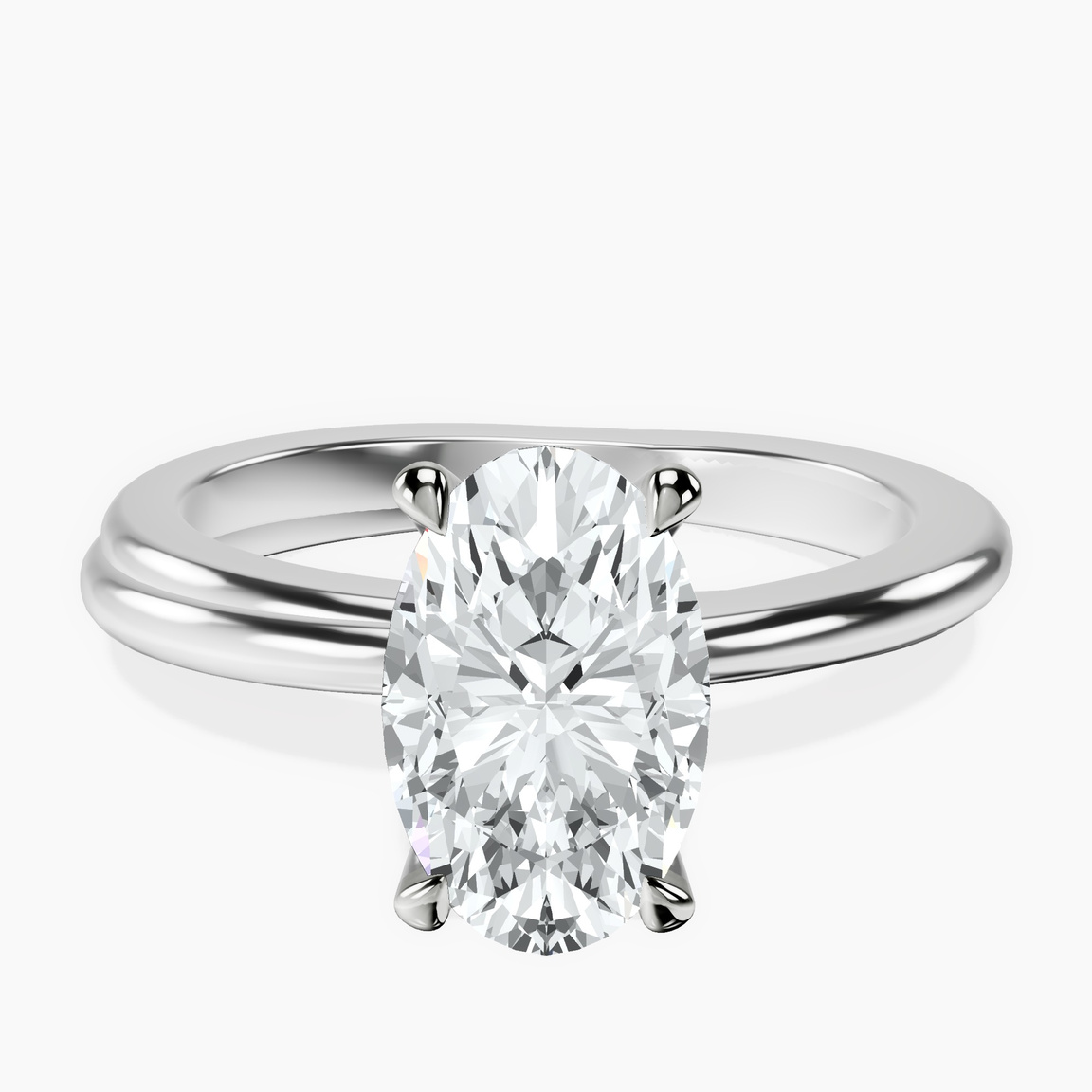 9ct White Gold Juniper Crossover Solitaire Lab Diamond Ring front image
