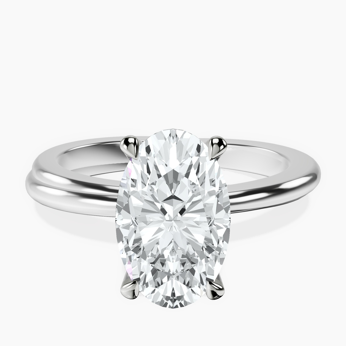 10kt White Gold Juniper Crossover Solitaire Lab Diamond Ring front image