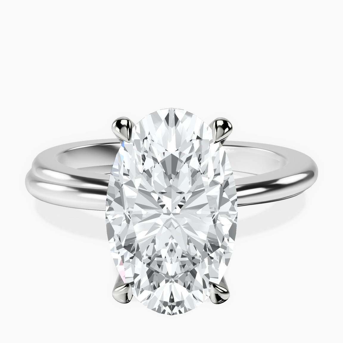 10kt White Gold Juniper Crossover Solitaire Lab Diamond Ring front image