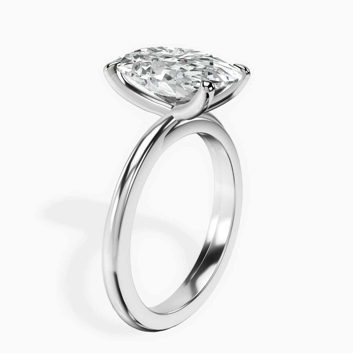 10kt White Gold Juniper Crossover Solitaire Lab Diamond Ring standing product image one